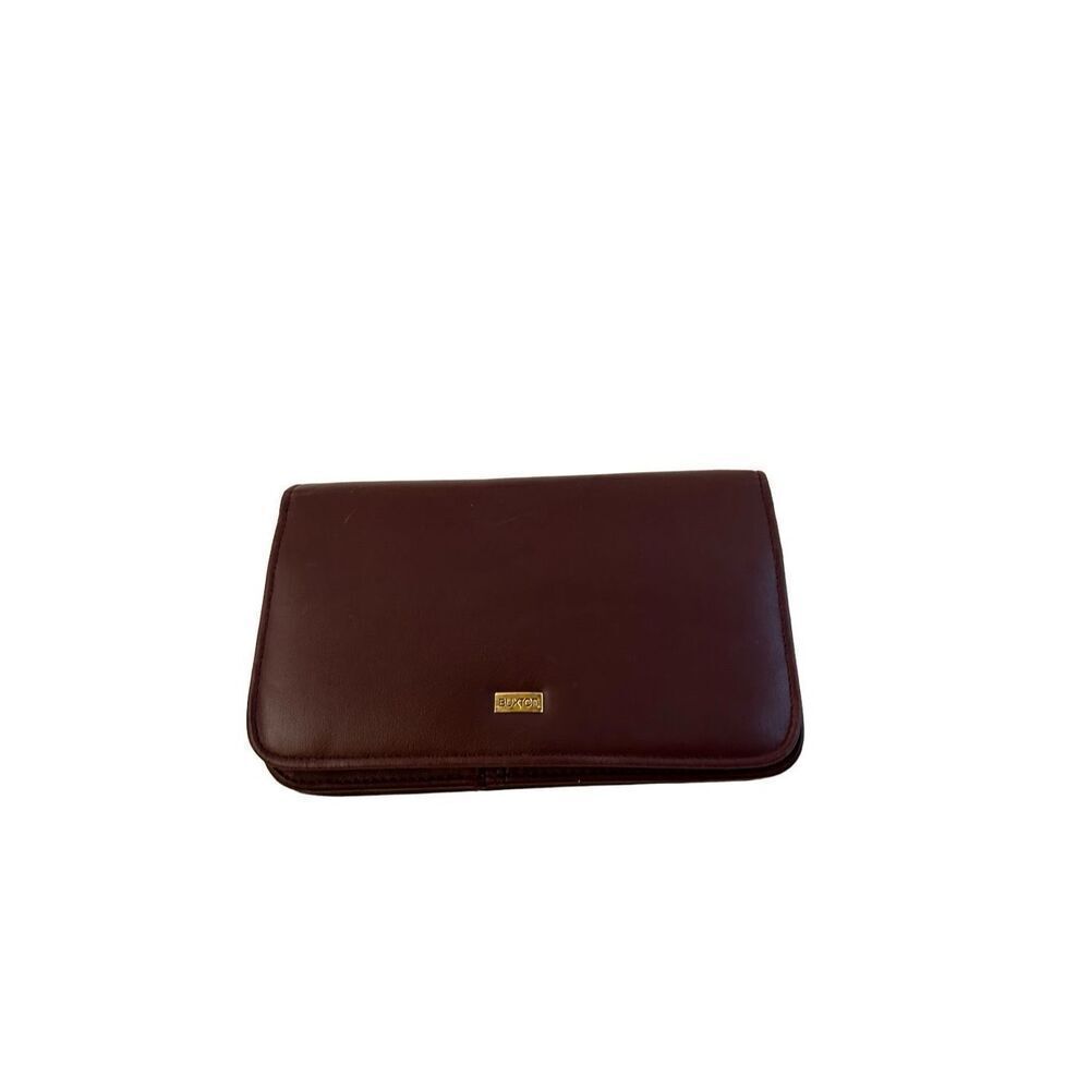 Buxton crossbody‎ wallet straps burgundy cardholder 8"x5"